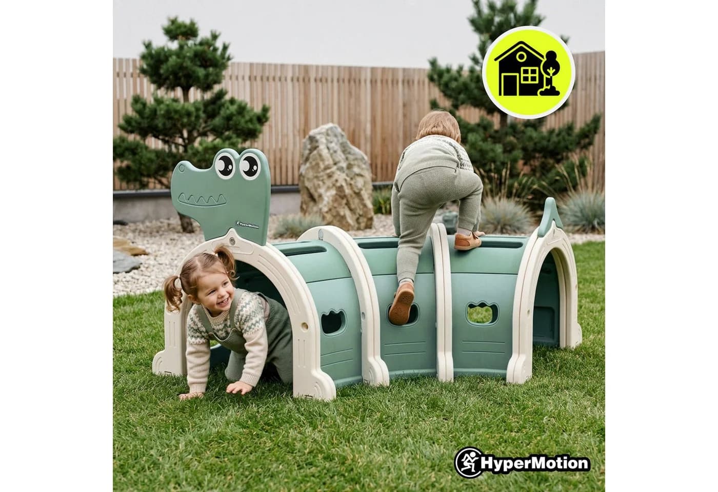 HyperMotion Spieltunnel Krokodil 150 cm Kinder Indoor Outdoor - Bild 3