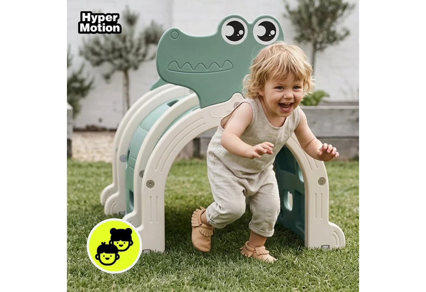 HyperMotion Spieltunnel Krokodil 150 cm Kinder Indoor Outdoor - Bild 5