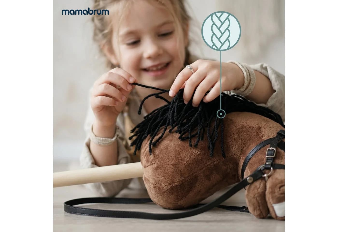 Mamabrum Hobby Horse Steckenpferd Braun 68 cm - Bild 4