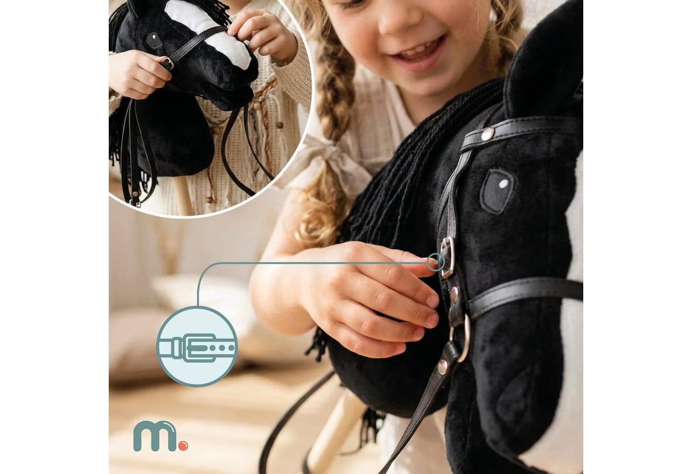 Mamabrum Steckenpferd Hobby Horse Schwarz 68 cm - Bild 4