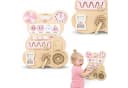 Mamabrum Montessori Motorikbrett Teddy Rosa aus Holz Bild 2