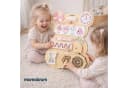 Mamabrum Montessori Motorikbrett Teddy Rosa aus Holz Bild 4