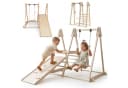 Mamabrum Indoor Spielplatz Holz mit Rutsche, Schaukel & Kletterwand Bild 2