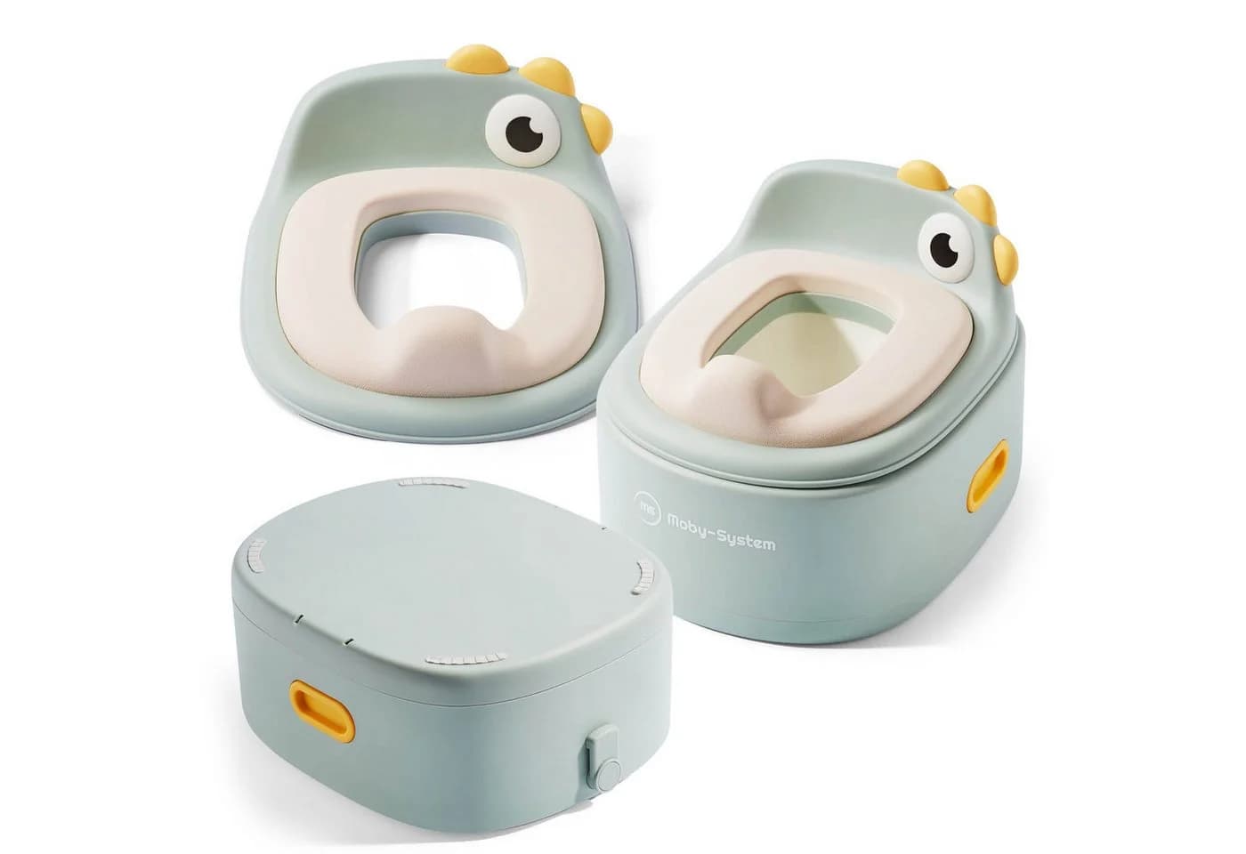 Moby-System 3-in-1 Kinder Töpfchen Toilettensitz & Tritthocker Grün - Bild 2