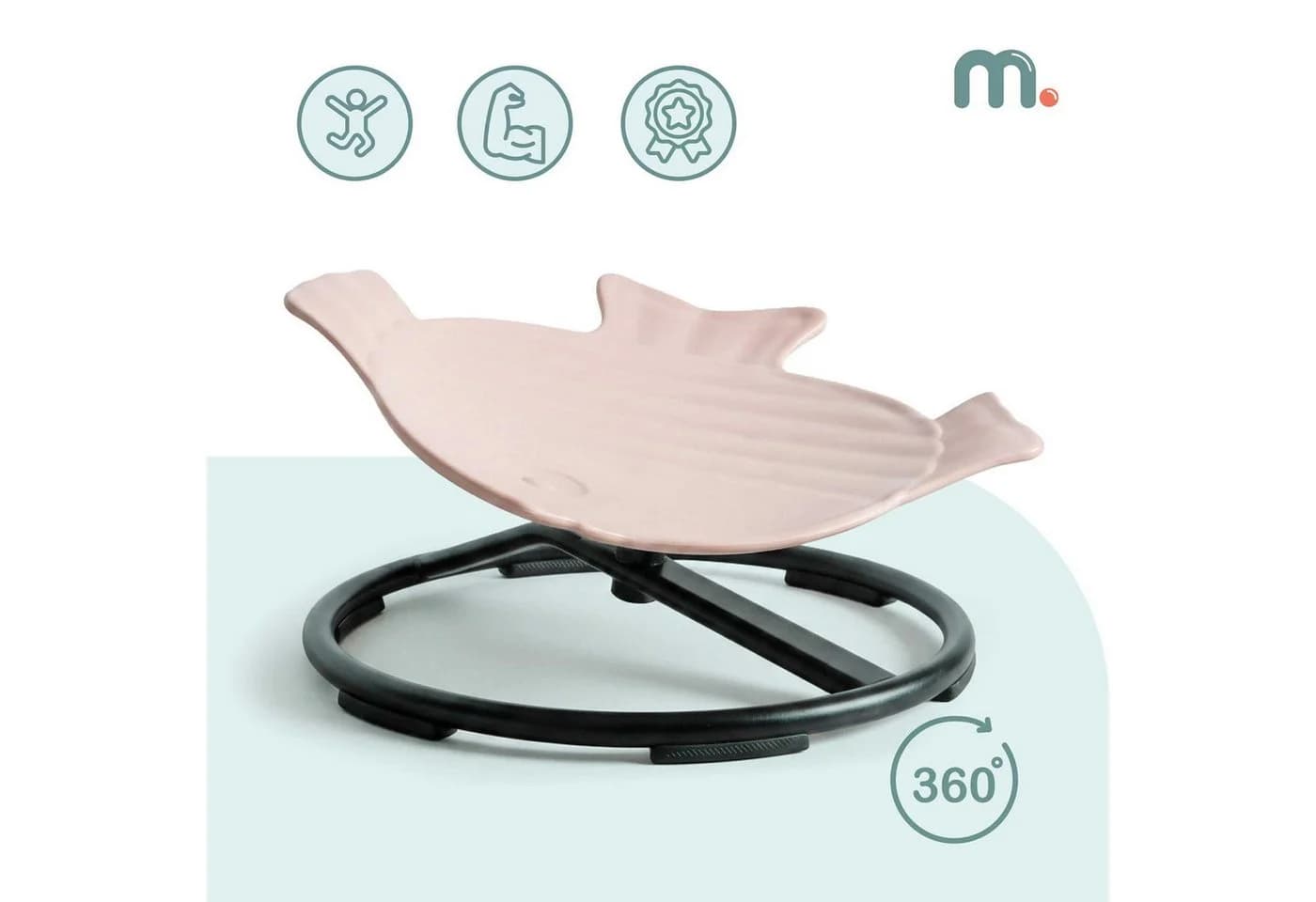 HyperMotion Mamabrum Drehstuhl Kinder Fisch Balancekarussell Beige