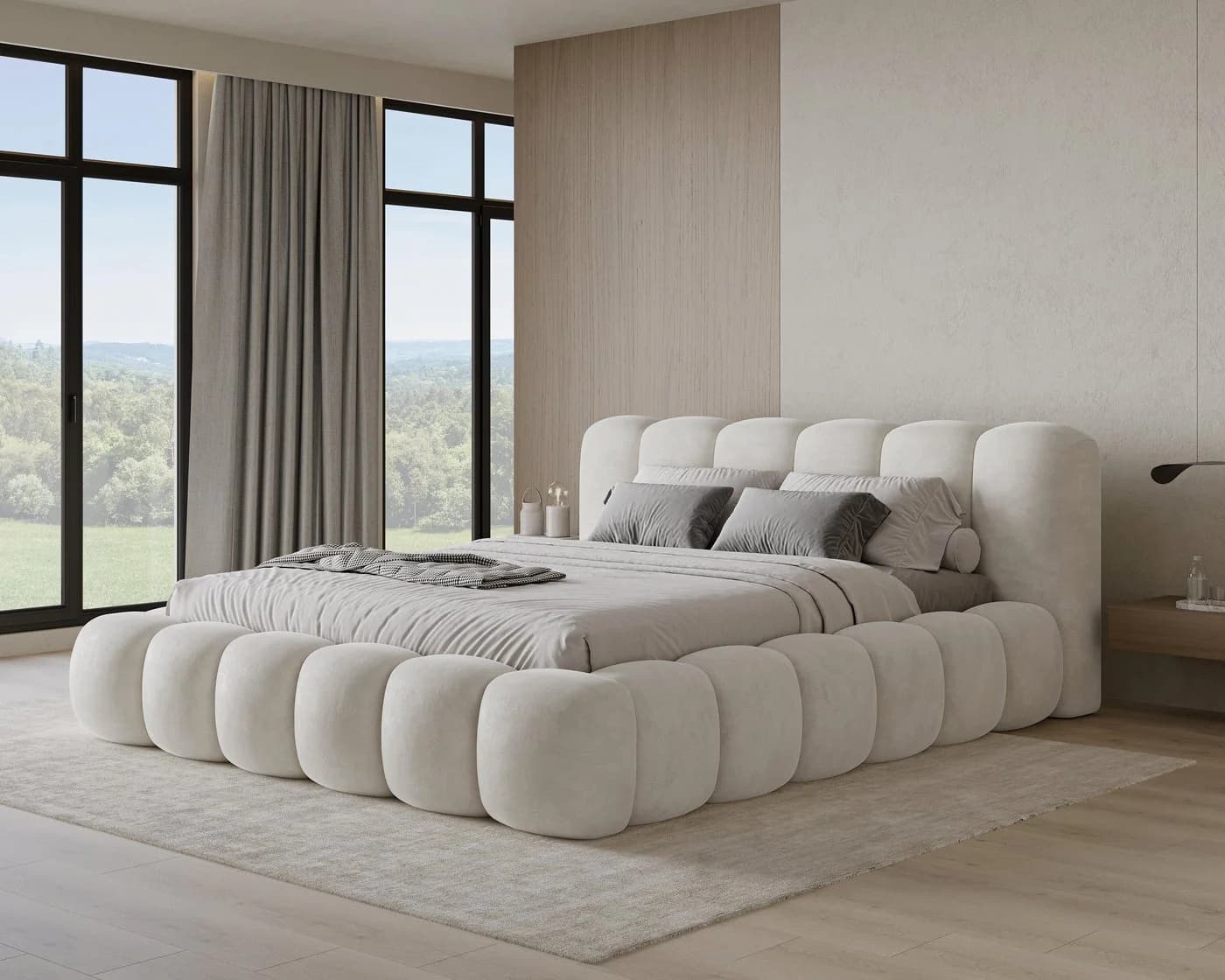 Chilly Möbel Polsterbett Samt Beige mit Stauraum und Hubfunktion - Bild 2