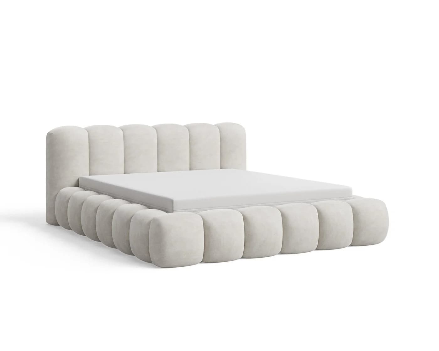 Chilly Möbel Polsterbett Samt Beige mit Stauraum und Hubfunktion - Bild 4