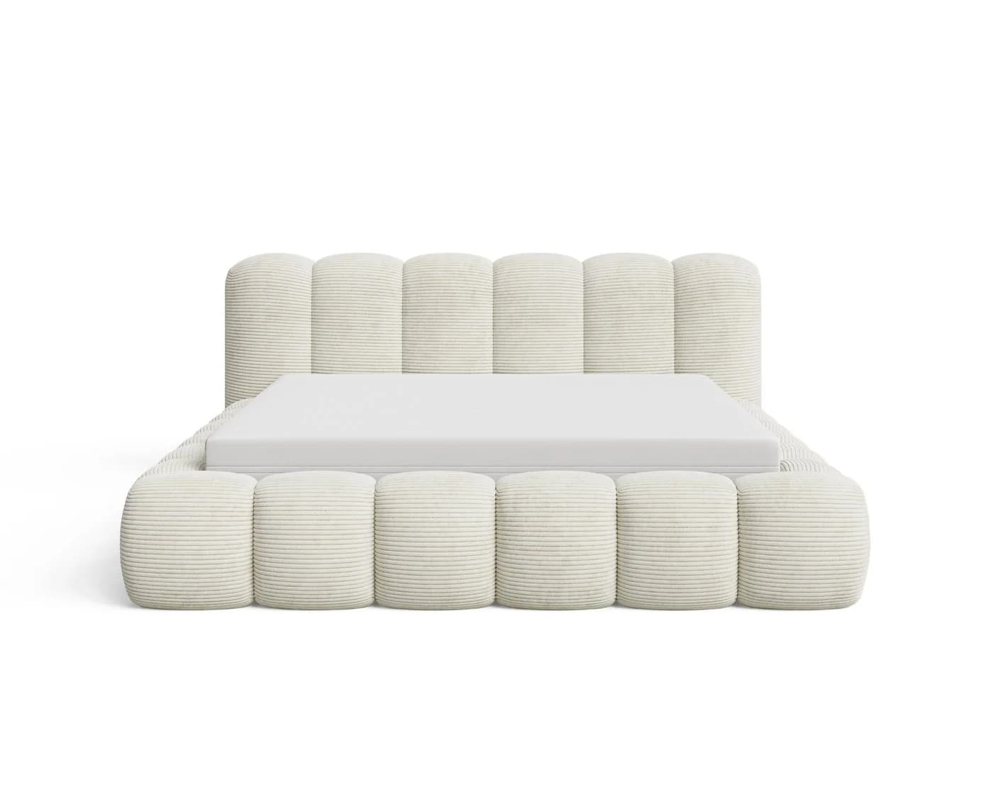 Chilly Möbel Polsterbett Bouclé Beige mit Bettkasten und Lattenrost - Bild 5