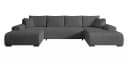 storez24 Ecksofa Ellen U mit Bettkasten und Schlaffunktion Cordstoff Grau Bild 1