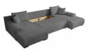 storez24 Ecksofa Ellen U mit Bettkasten und Schlaffunktion Cordstoff Grau Bild 3