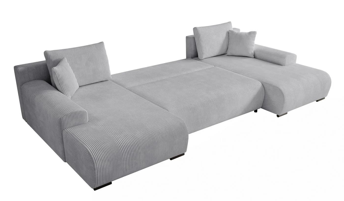 storez24 Ecksofa Ellen U mit Bettkasten und Schlaffunktion, Cordstoff, U-Form, bequem - Bild 4