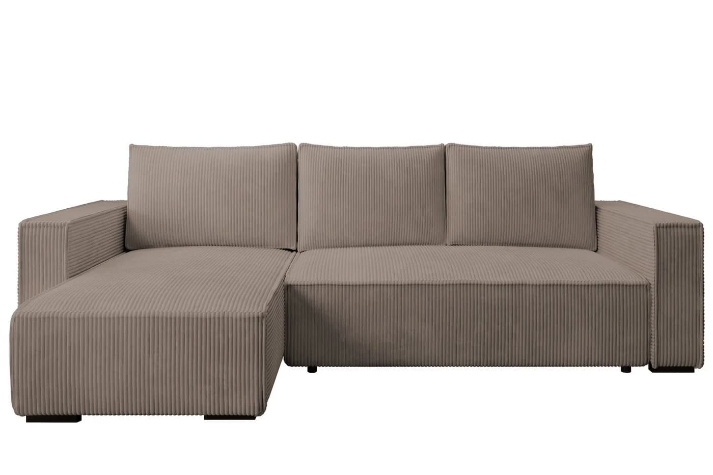 storez24 Ecksofa Letto mit Bettkasten und Schlaffunktion, Cordstoff, L-Form, bequem - Bild 3