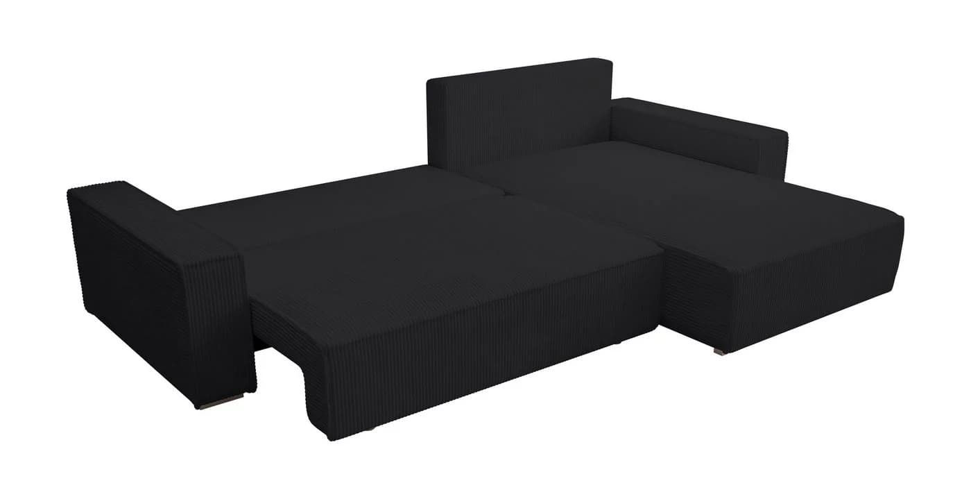 storez24 Ecksofa Alice Schwarz mit Schlaffunktion und Bettkasten - Bild 3