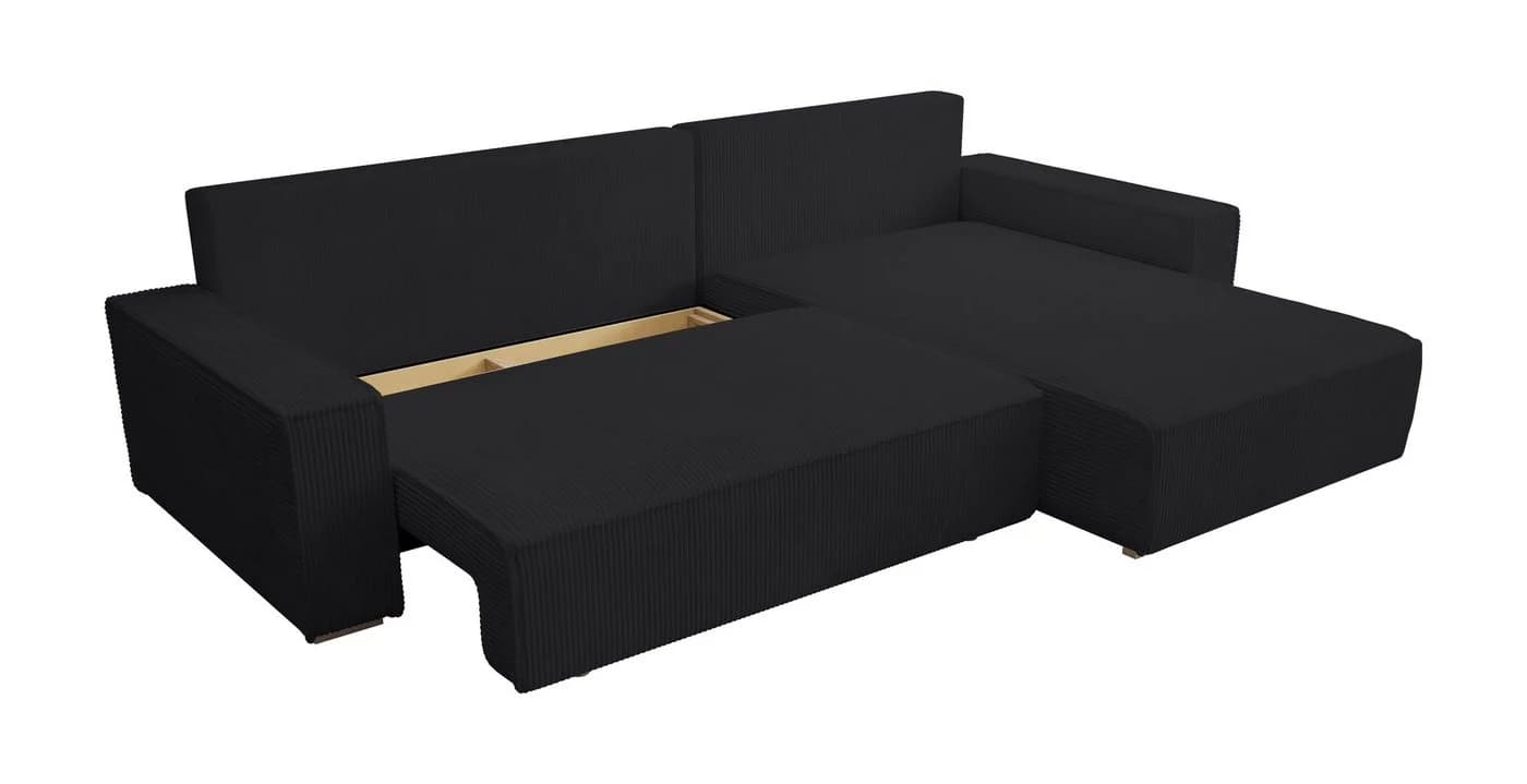storez24 Ecksofa Alice Schwarz mit Schlaffunktion und Bettkasten - Bild 4
