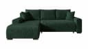 storez24 Ecksofa Soffe mit Schlaffunktion und Bettkasten, Cordstoff Grün Bild 3