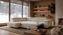 storez24 Ecksofa Velmo Beige mit Schlaffunktion und Bettkasten Bild 4