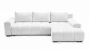 storez24 Ecksofa Ovia mit Schlaffunktion und Bettkasten Bouclé Weiß Bild 4