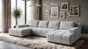 storez24 Ecksofa Ovia U mit Schlaffunktion und Bettkasten grau Bild 1