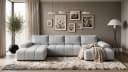 storez24 Ecksofa Ovia U mit Schlaffunktion und Bettkasten grau Bild 2