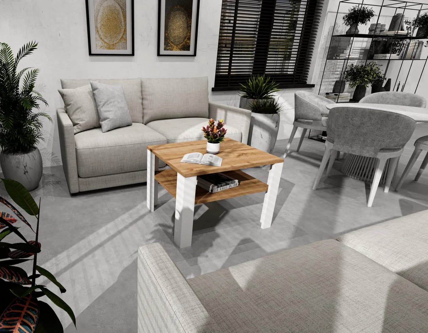 TREND WERK Couchtisch Retro Loft Design mit Ablagefläche