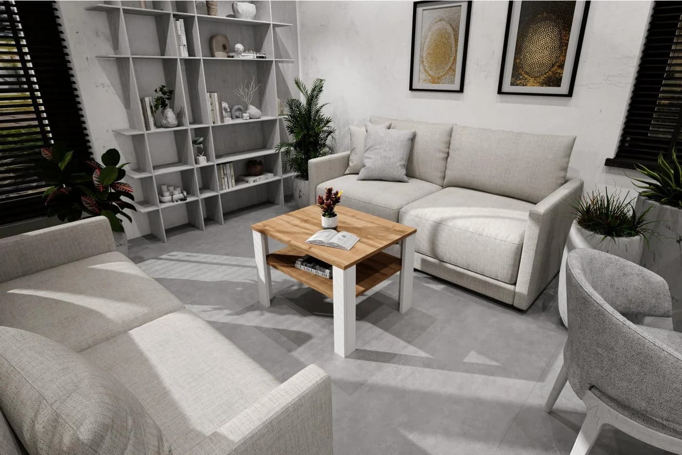 TREND WERK Couchtisch Retro Loft Design mit Ablagefläche - Bild 3