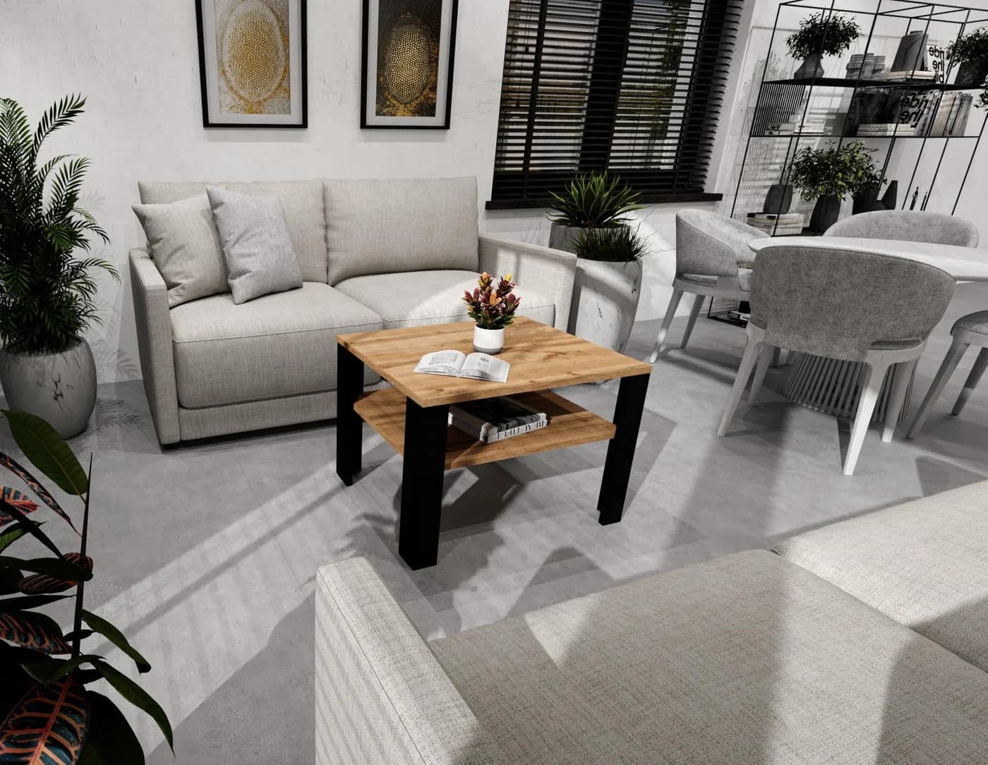 TREND WERK Couchtisch Retro Loft Design mit Ablagefläche