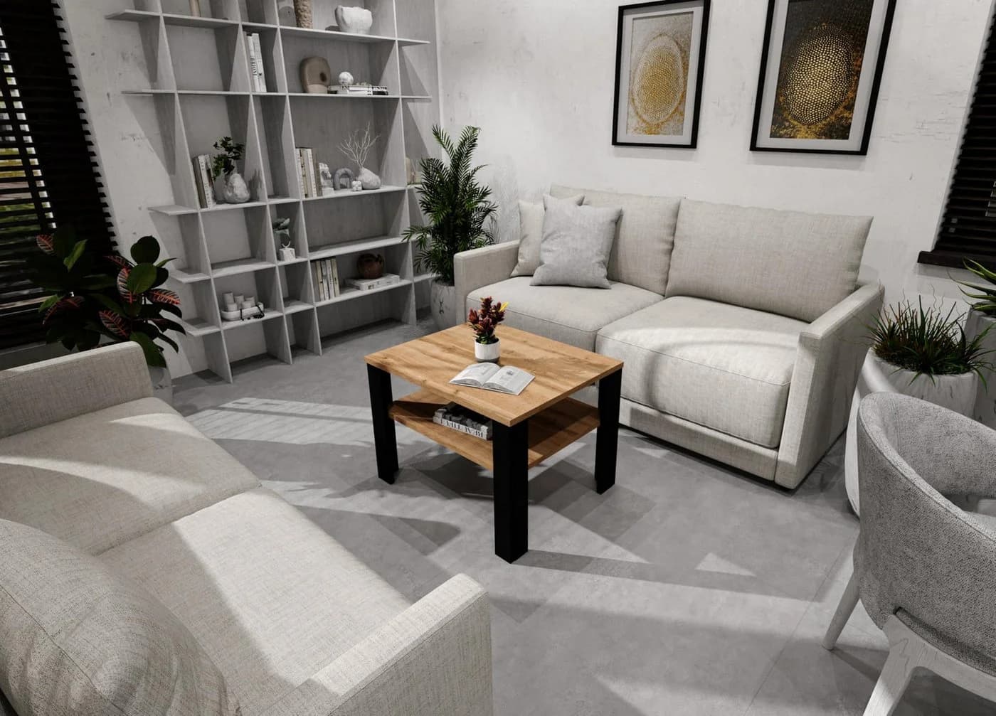 TREND WERK Couchtisch Retro Loft Design mit Ablagefläche - Bild 4