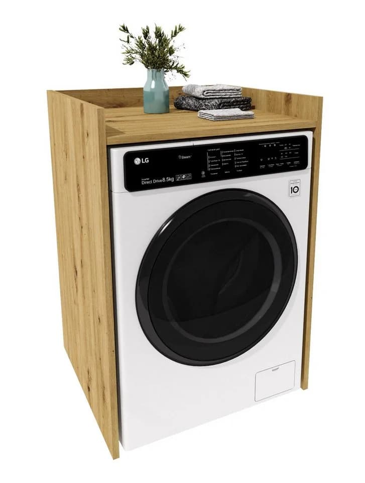 TREND WERK Waschmaschinenumbauschrank Braun Holzwerkstoff - Bild 2