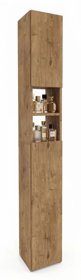 TREND WERK Badschrank Hochschrank schmal Holzoptik - Bild 3