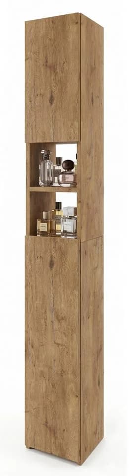 TREND WERK Badschrank Hochschrank schmal Holzoptik - Bild 4