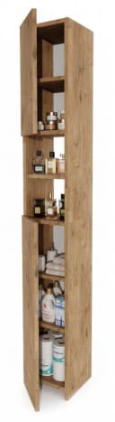 TREND WERK Badschrank Hochschrank schmal Holzoptik Bild 5
