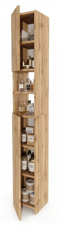 TREND WERK Badschrank schmal stehend Holzoptik - Bild 5