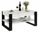 TREND WERK Lift-Couchtisch höhenverstellbar mit Stauraum Weiß/Schwarz Bild 3