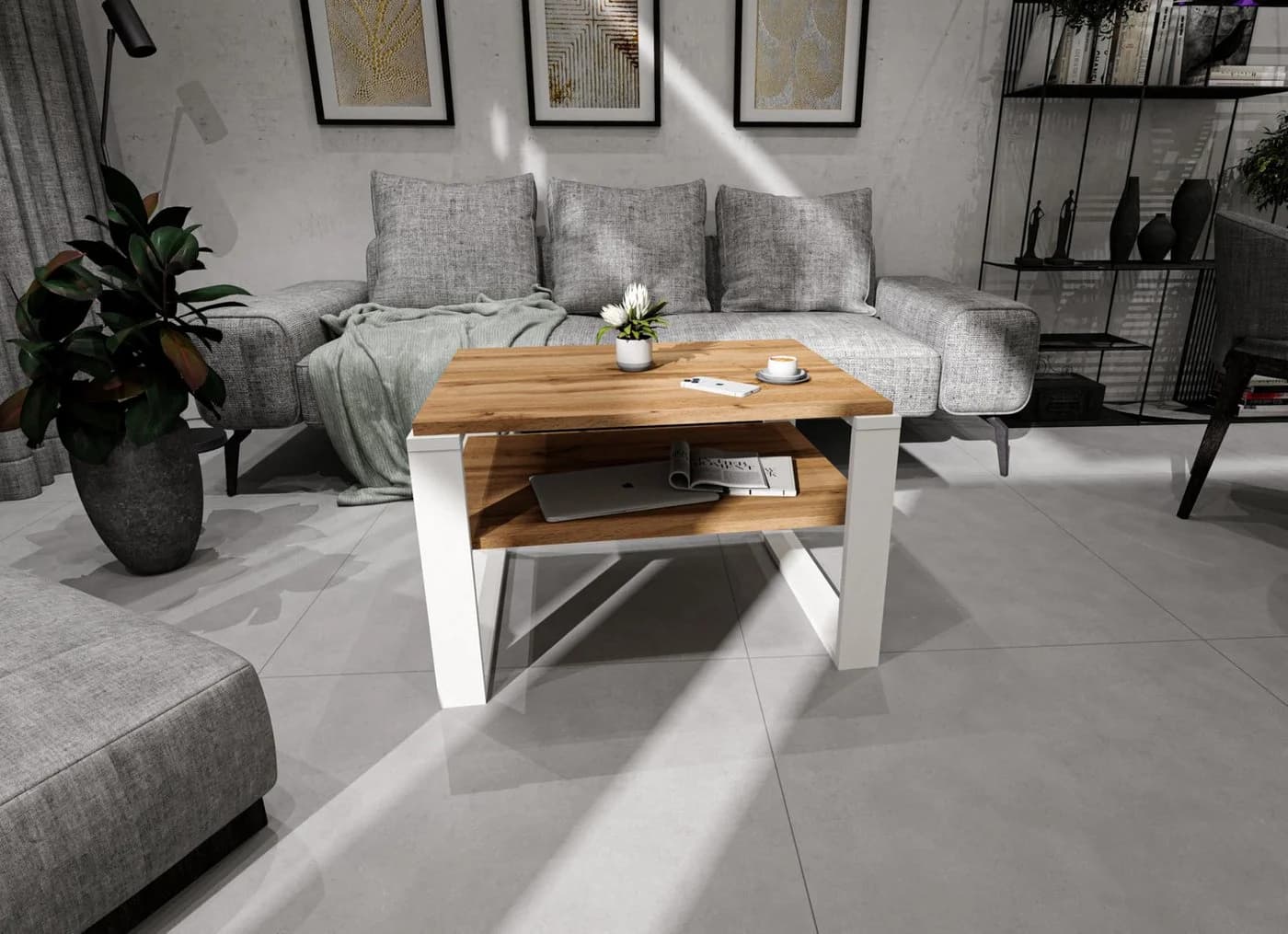 TREND WERK Couchtisch Braun mit Ablagefläche Modern - Bild 4