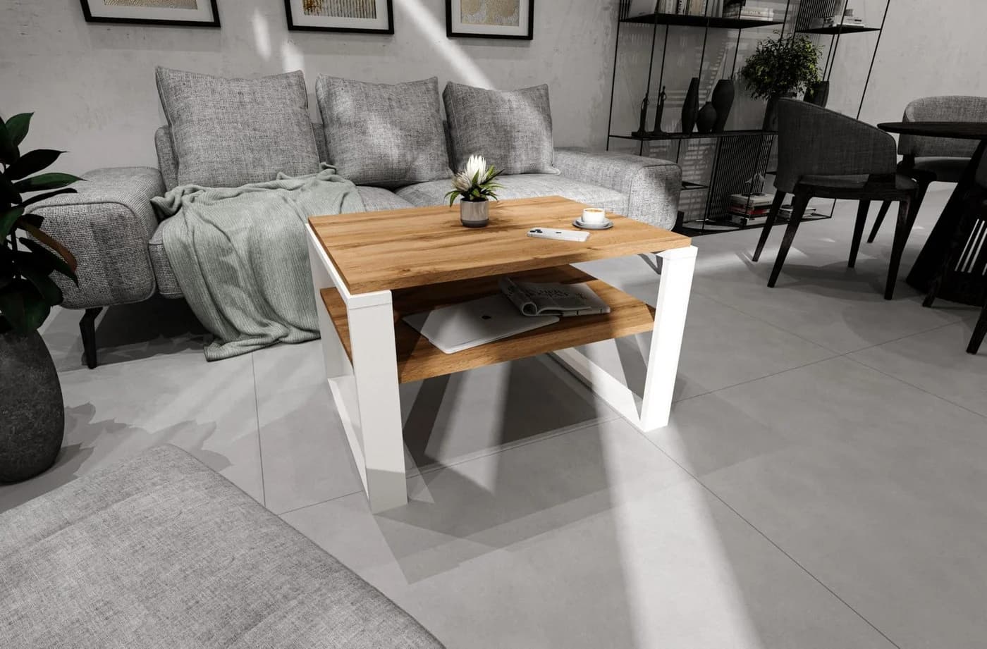 TREND WERK Couchtisch Braun mit Ablagefläche Modern - Bild 5