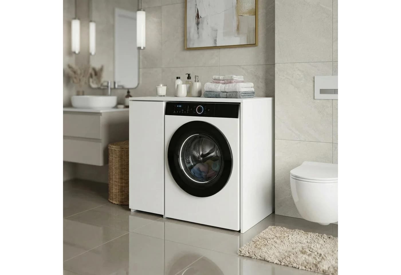 TREND WERK Waschmaschinenschrank Weiß Modern - Bild 4
