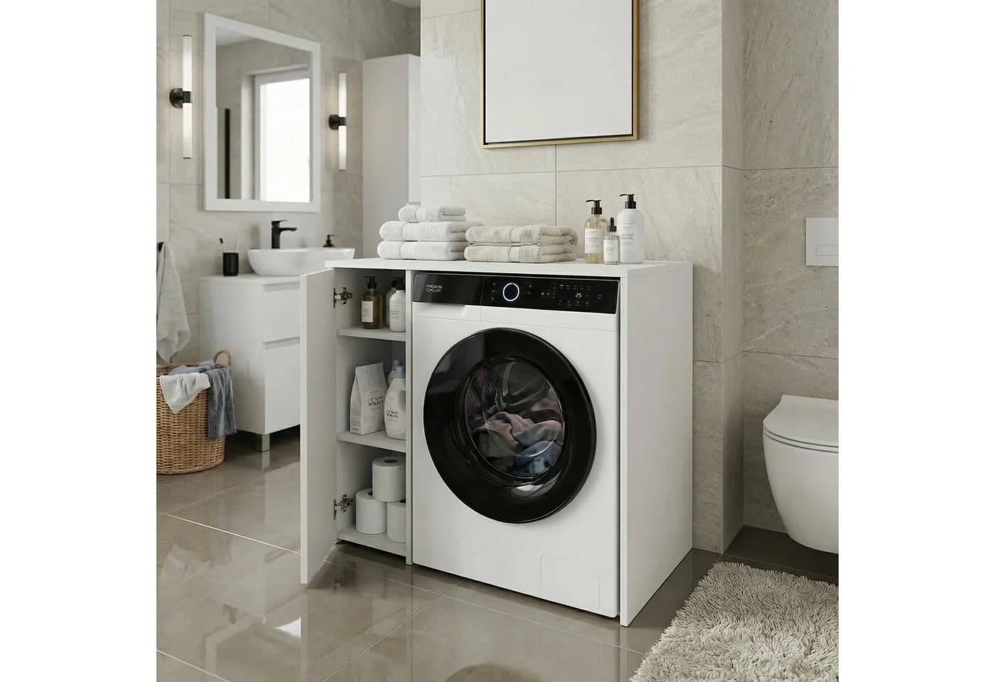 TREND WERK Waschmaschinenschrank Weiß Modern - Bild 5
