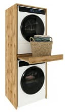 TREND WERK Waschmaschinenumbauschrank COMBO Holzoptik mit Ausziehbrett Bild 2
