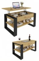 TREND WERK Lift-Couchtisch höhenverstellbar Braun/Schwarz Bild 4