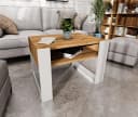 TREND WERK Couchtisch mit Ablagefach Eiche Wotan/Weiß Bild 5