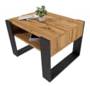 TREND WERK Couchtisch mit Ablagefach Braun/Schwarz Retro-Loft Bild 2