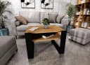 TREND WERK Couchtisch mit Ablagefach Braun/Schwarz Retro-Loft Bild 4