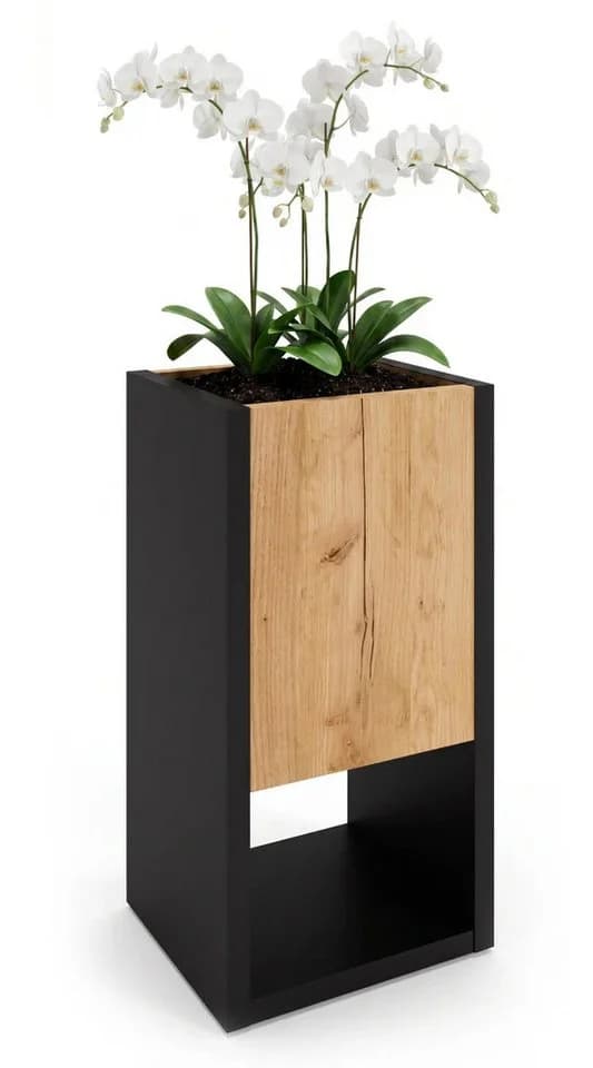 TREND WERK Blumenständer Loft-Design Holzoptik Braun