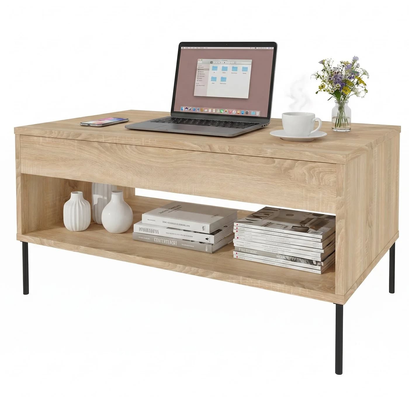 TREND WERK Lift-Sofatisch höhenverstellbar mit Stauraum - Bild 3
