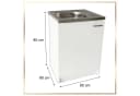 STAMAR Spülenschrank 60cm Weiß Reversible Edelstahlspüle Bild 5
