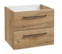 STAMAR Waschtisch Unterschrank 50 cm hängend mit Waschbecken Craft Eiche Gold, 2 Schubladen Soft-Close Keramik modern Wandmontage Bild 1