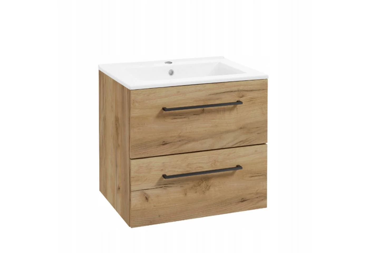STAMAR Waschtisch Unterschrank 50 cm hängend mit Waschbecken Craft Eiche Gold, 2 Schubladen Soft-Close Keramik modern Wandmontage - Bild 2