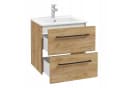 STAMAR Waschtisch Unterschrank 50 cm hängend mit Waschbecken Craft Eiche Gold, 2 Schubladen Soft-Close Keramik modern Wandmontage Bild 3