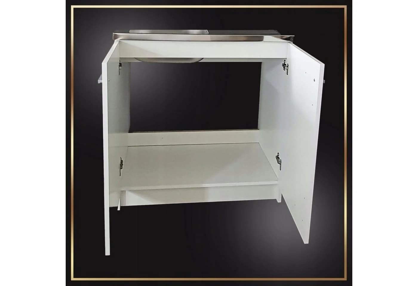 STAMAR Spülenschrank 80cm Weiß 2-Becken Spüle - Bild 4