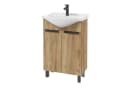 STAMAR Waschbeckenunterschrank 50 cm Eiche Gold mit Keramikwaschbecken Bild 1